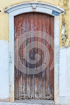 Old weathered door in an old house