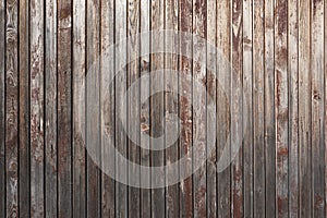 Old weathered faded barn wall made from vertically oriented wood planks. Vintage rustic timber background. Lumber texture
