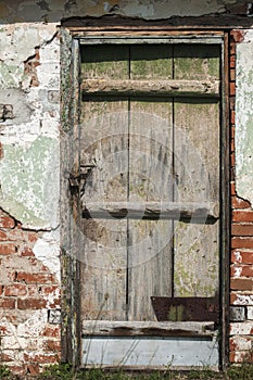 Old weathered farm shed door