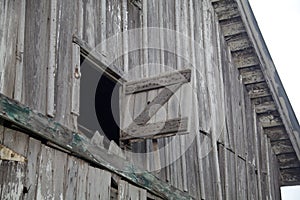 Old Weathered Gray Barn Open Hay Loft