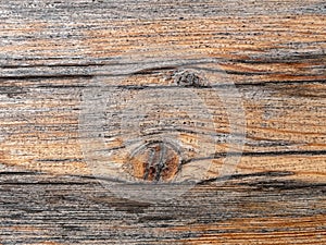 Old, weathered grunge wood planks close up, brown natural pattern background.