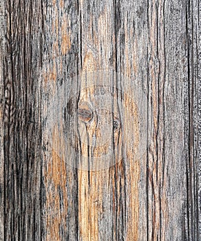 Old, weathered grunge wood planks close up, brown natural pattern background.