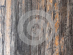 Old, weathered grunge wood planks close up, gray natural pattern background.