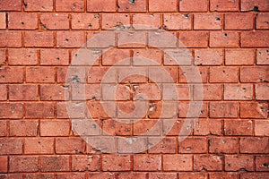 Old and weathered grungy red brick wall texture background