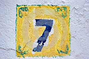Old Weathered House Number 7, Drawing on Wall