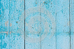 Old weathered light blue wood wall background texture