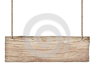 Old weathered light wood sign isolated on white background 2