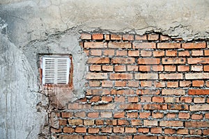 Old weathered red Brick wall