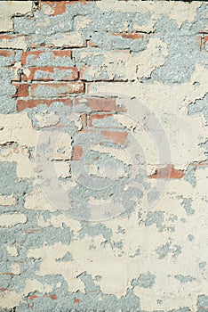 Old weathered red Brick wall