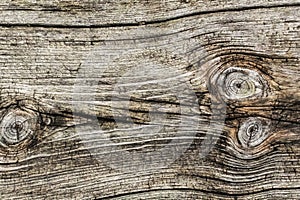 Old Weathered Rotten Cracked Pinewood Roughly Treated Floorboard Knotted Plank Grunge Texture - Detail