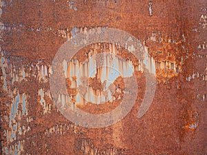 Old weathered rusty metal wall background texture