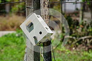 Old and Weathered Volt Meter Gauge in the Outdoor Garden