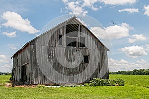 Old weathered wood barn