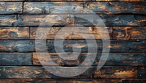 Old weathered wood plank pattern on rustic wall generated by AI