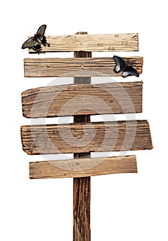 Old weathered wood sign