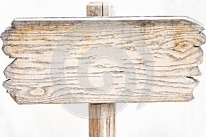 Old weathered wood sign isolated