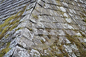 Old and weathered wooden shingles