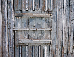 Old weathered wooden Window. Isolated