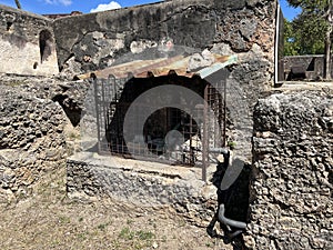 Old well/borehole at the Fort Jesus Historical Monument in Mombasa Kenya, Africa