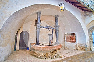 The old well in Hohensalzburg Castle, Salzburg, Austria