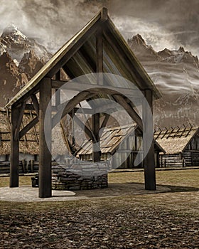 Old well in a village