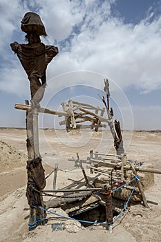 An old well which was used to lift water from a khettara near Rissani in Morocco. photo