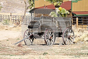 Old west abandoned vintage wagon