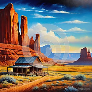 old west landscape western wild american frontier acrylic