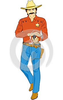 Old West Marshal Vector Illustration