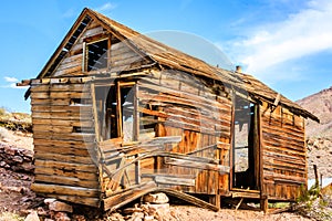 Old west mining cabin located in the desert of Death Valley California