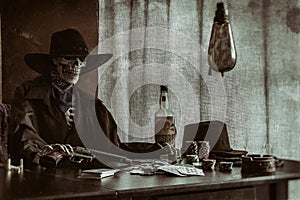 Old West Poker Skeleton Gun