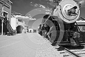 Old west town steam locomotive