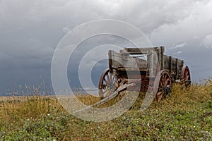 Old Western Chariot in the meadows