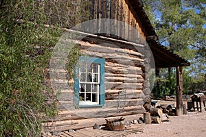 Old Western Cowboy Log Cabin