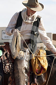 Old western cowboy roper