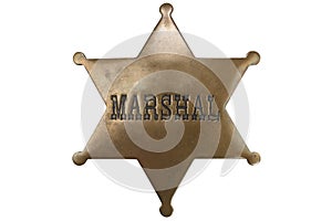 Old Western-style marshal badge