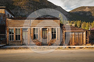 Old Western Wooden store in St. Elmo Gold Mine Ghost Town in Colorado, USA