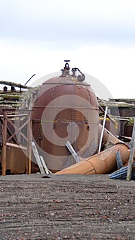 Old whale oil boilers in Antarctica