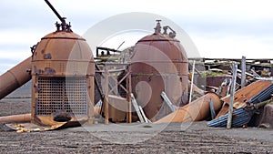 Old whale oil boilers in Antarctica