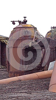 Old whale oil boilers in Antarctica