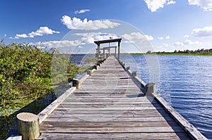 Old wharf on a freshwater lake, Florida