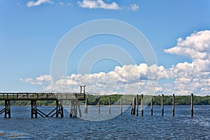 Old wharf with pilings