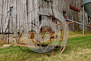 Old wheel cart for hauling milk