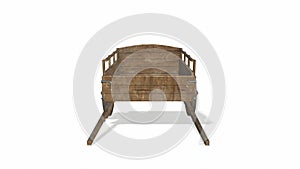 Old wheel from a cart on a white background 3d-illustration3d-rendering