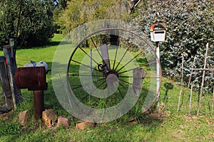 Old wheel in a farm house in one of rural area