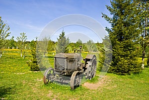 Old wheeled tractor