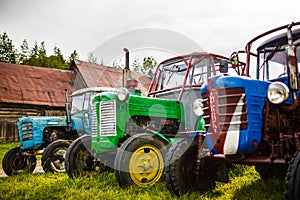 Old wheeled tractors