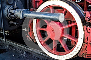 Old wheels of a steam train