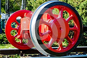 Old wheels of a steam train