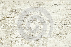 Old white brick painted wall background texture